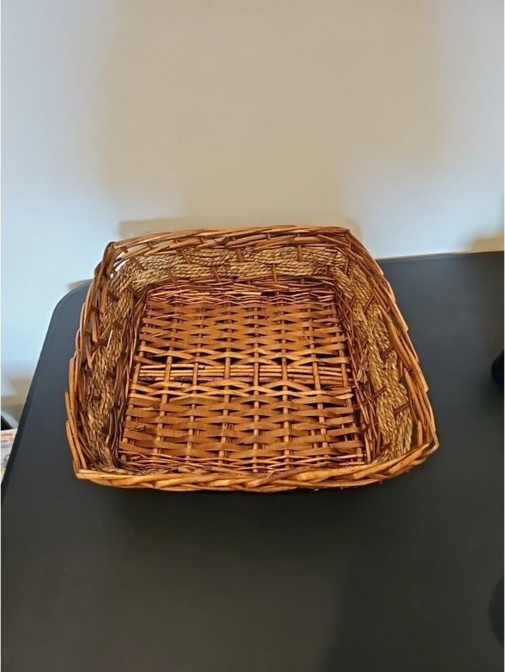 Woven Basket Tray 16 Inch Seagrass Rustic Farmhouse Decor Willow